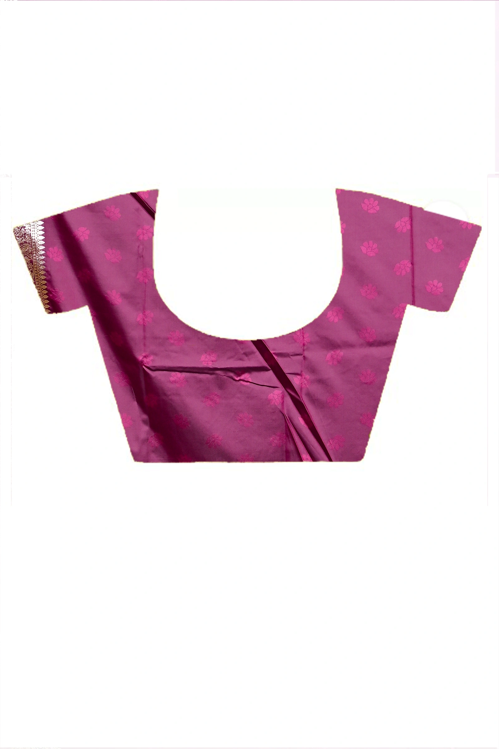 Maroon Cotton Silk Parova Tanchui Saree (512)